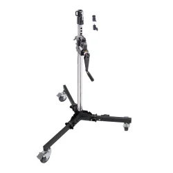 Стойка с редукторной колонной KUPO 382MH LOW BASE WIND-UP STAND на колесах