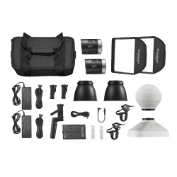 На фото изображено Комплект светодиодных осветителей Godox ML30-K2 Kit для видеосъемки