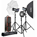 На фото изображено Комплект студийного оборудования Godox QS400II-D