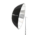 На фото изображено Фотозонт параболический Godox UB-130S серебро/черный