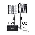 Комплект светодиодных осветителей Godox FL150S-K2 для видеосъемки фото На фото изображено Комплект светодиодных осветителей Godox FL150S-K2 для видеосъемки