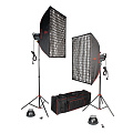 На фото изображено Комплект галогенных осветителей Falcon Eyes QLBK-1000 v2.0