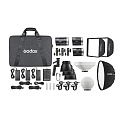 На фото изображено Комплект светодиодных осветителей Godox ML-KIT2 для видеосъемки